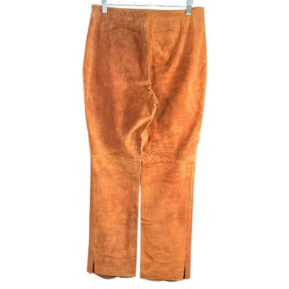 Kay Unger New York Camel Brown Straight Leg Western 100% Sueded Leather Size 10 - Picture 10 of 10